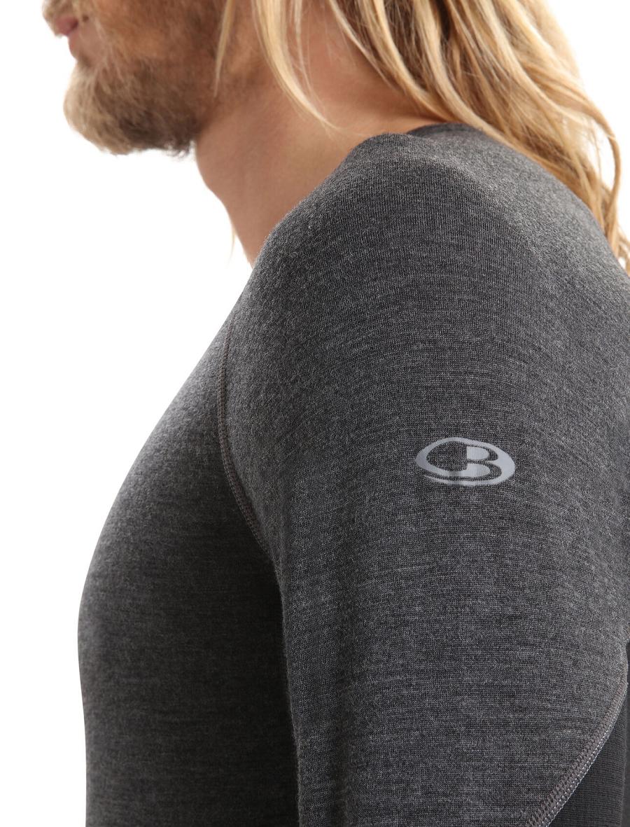 Icebreaker BodyfitZone™ Merino 260 Zone Long Sleeve Crewe Thermal Top Miesten Base Layers Mustat | FI 1382SGLO